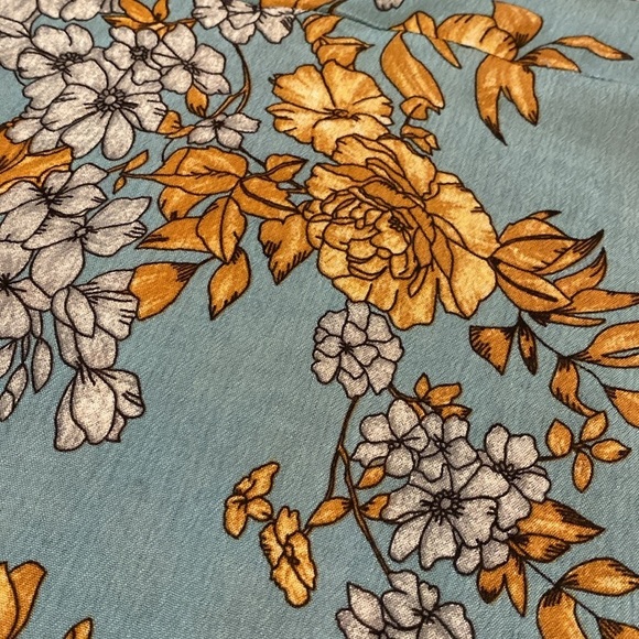 Anthropologie Andersen & Lauth Kimono Open Front Duck Egg Blue Floral Animal OS - Picture 4 of 9